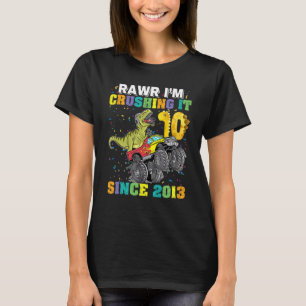Lique Crushing It T Rex Dinosaur Monster Truck_7 T-Shirt