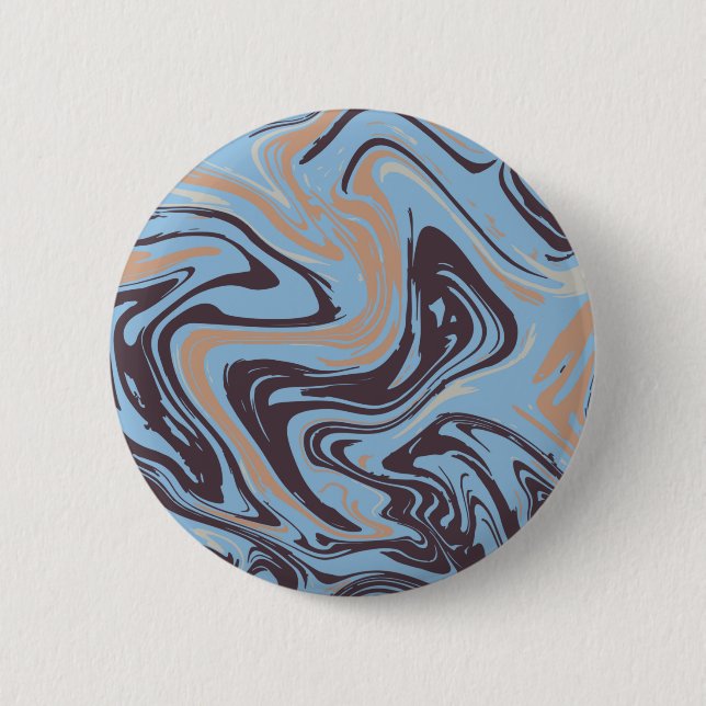 Liquid Abstract Blue pattern Button (Front)