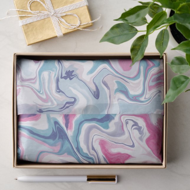 Liquid Acrylic Fluid Tissue Paper Vibrant Abstract (Gift)