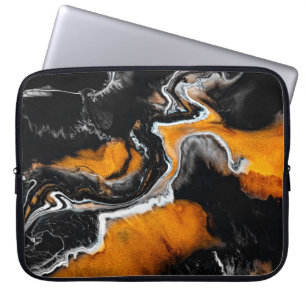 Liquid acrylic picture with artistic mixed paints laptop sleeve