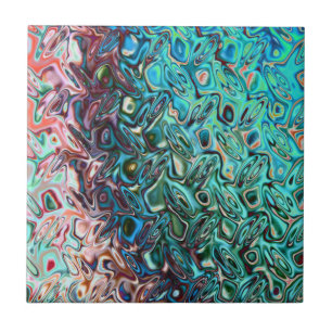 Liquid Blue Gel Abstract Ceramic Tile