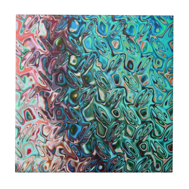 Liquid Blue Gel Abstract Ceramic Tile (Front)