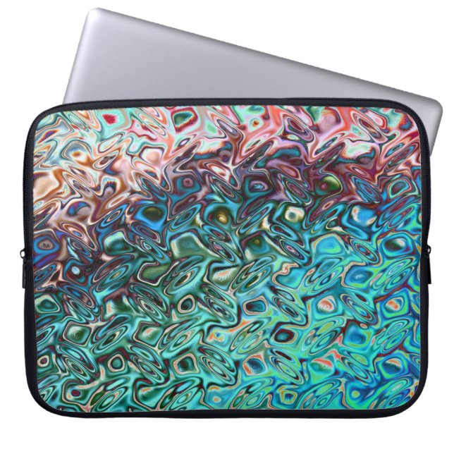 Liquid Blue Gel Abstract Laptop Sleeve (Front)