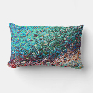 Liquid Blue Gel Abstract Lumbar Cushion