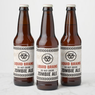 Liquid brains zombie ale labels for party drinks