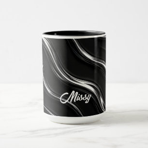 Liquid Chrome Motion Pattern Futuristic Women’s Mug