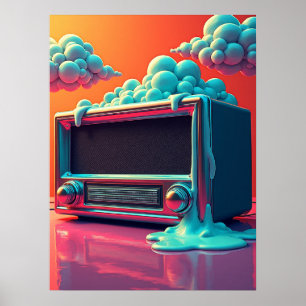 Liquid Chrome Radio : Surreal Pop Art Poster