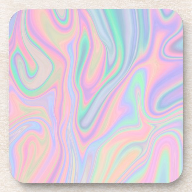 Liquid Colourful Abstract Rainbow Coaster (Front)