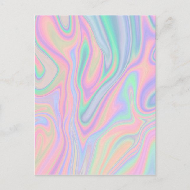 Liquid Colourful Abstract Rainbow Postcard (Front)