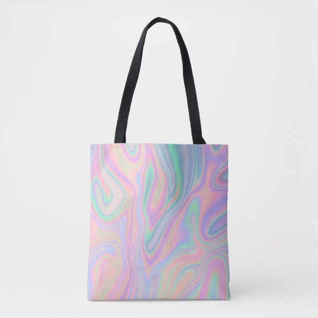 Liquid Colourful Abstract Rainbow Tote Bag (Front)