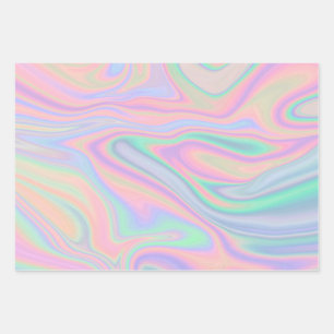 Liquid Colourful Abstract Rainbow  Wrapping Paper Sheet
