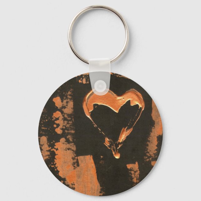 Liquid Copper Heart Key Ring (Front)