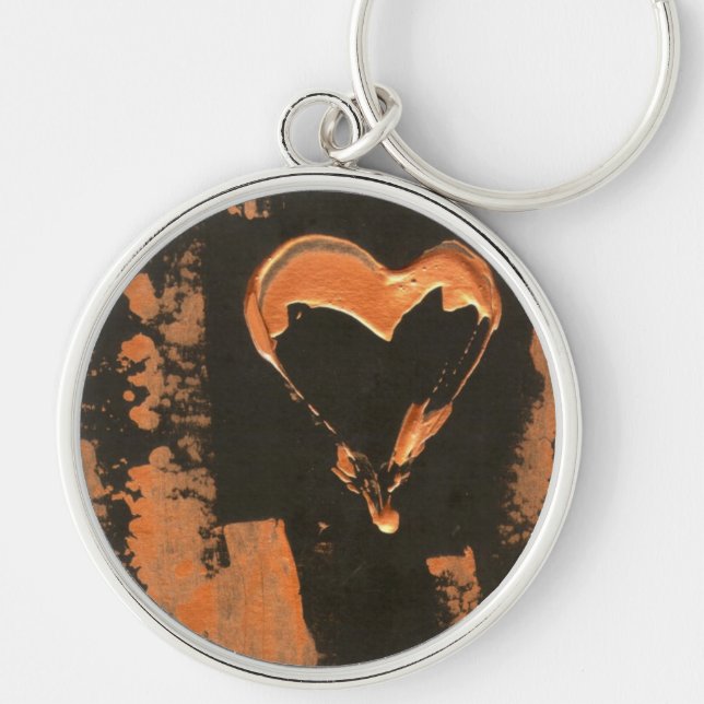 Liquid Copper Heart Key Ring (Front)