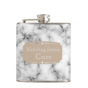 Liquid Courage Wedding Jitters Cure Marble pattern Hip Flask