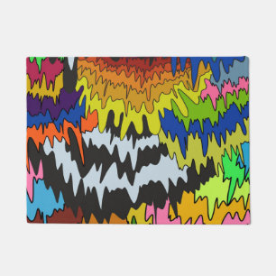 Liquid Drip Colourful Groovy Stripe Trippy Pattern Doormat