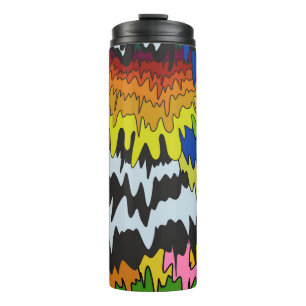 Liquid Drip Colourful Groovy Stripe Trippy Pattern Thermal Tumbler