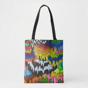 Liquid Drip Colourful Groovy Stripe Trippy Pattern Tote Bag