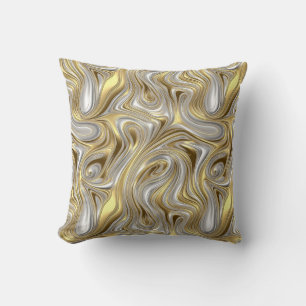 Liquid Elegance - Metallic liquid pattern Cushion