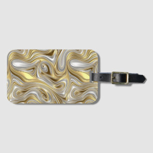 Liquid Elegance - Metallic liquid pattern Luggage Tag