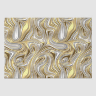 Liquid Elegance - Metallic liquid pattern Tissue Paper
