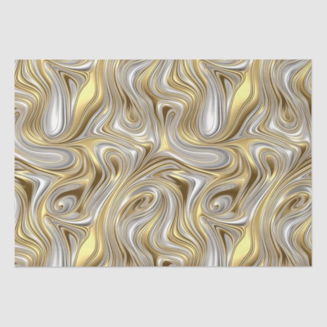 Liquid Elegance - Metallic liquid pattern Tissue Paper (Front)
