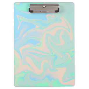 Liquid faux holographic iridescent texture clipboard