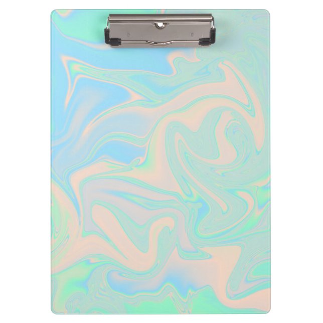 Liquid faux holographic iridescent texture clipboard (Front)