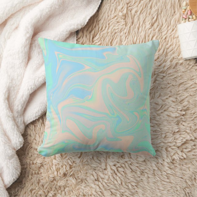 Liquid faux holographic iridescent texture cushion (Blanket)