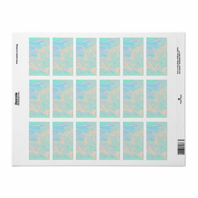 Liquid faux holographic iridescent texture label (Full Sheet)