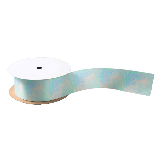 Liquid faux holographic iridescent texture satin ribbon (Spool)