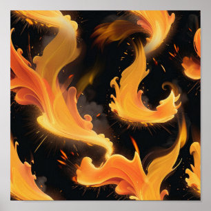 Liquid Fire Abstract Poster