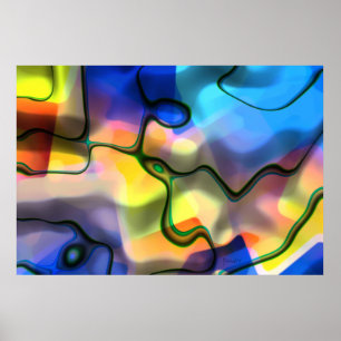 Liquid forms - colourful abstract art poster