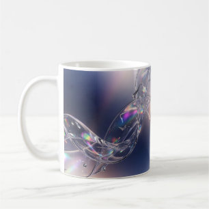 Liquid Glass Ripple Droplet - Iridescent 3D Abstra Coffee Mug
