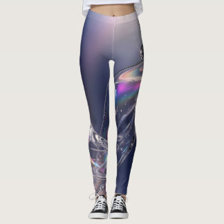 Liquid Glass Ripple Droplet - Iridescent 3D Abstra Leggings