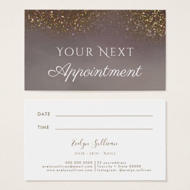 liquid glitter Appointment Card (Front & Back)