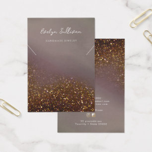 Liquid glitter design necklace display card