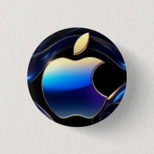 🍎 Liquid Gold Apple Glam Statement ✨ 3 Cm Round Badge