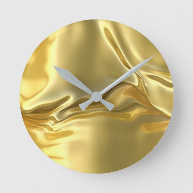 Liquid Gold Digital Print Round Clock (Front)