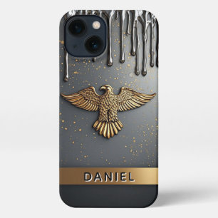 🦅 Liquid Gold Eagle Power Flow Dripping Metalli iPhone 13 Case