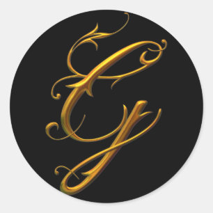 Liquid Gold G monogram Classic Round Sticker