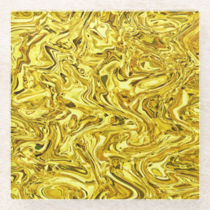 liquid gold glass coaster
