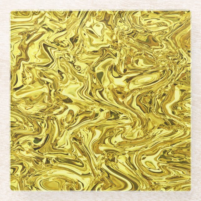 liquid gold glass coaster (Front)