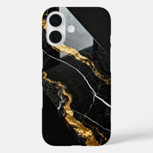 Liquid Gold Marble Veins iPhone 16 Case