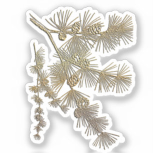 Liquid Gold pine tree branch Plants nature art