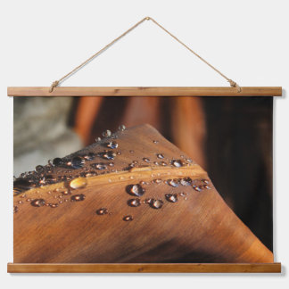 “Liquid Gold: Raindrops on Burnt Copper” Hanging Tapestry