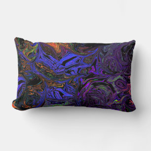 Liquid Graffiti Purple Lumbar Cushion