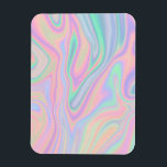 Liquid Iridescent Unicorn Colour Design Magnet<br><div class="desc">Abstract  unicorn rainbow pastel colours digital  fluid paint texture. Glitch,  mixed media,  graphic design, </div>