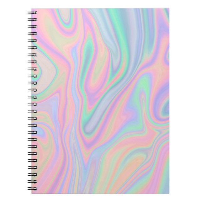 Liquid Iridescent Unicorn Colour Design Notebook (Front)