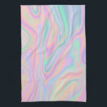 Liquid Iridescent Unicorn Colour Design Tea Towel<br><div class="desc">Abstract  unicorn rainbow pastel colours digital  fluid paint texture. Glitch,  mixed media,  graphic design, </div>