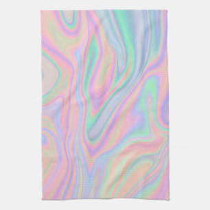 Liquid Iridescent Unicorn Colour Design Tea Towel